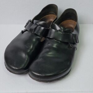 Birkenstock London Oiled Black Leather Loafer Slip On Size 48 L17 M15  Clogs